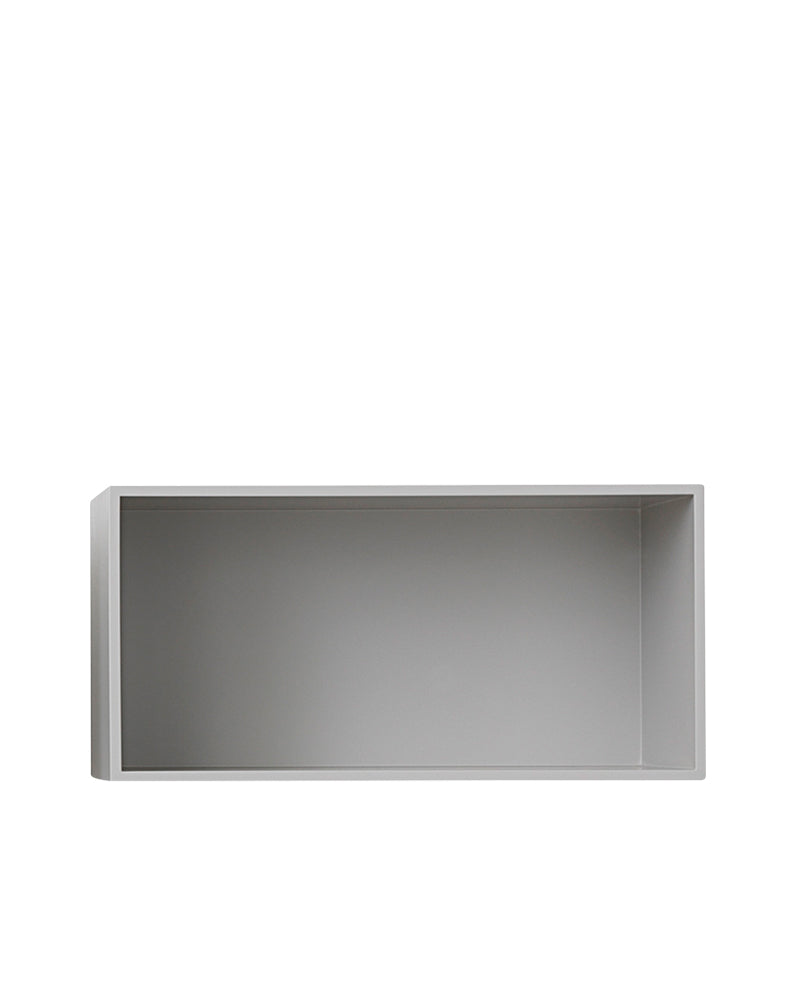 Mini Stacked- Grå vægreol- Large Muuto vægreol i grå træbaseret reolmateriale med vægbeslag